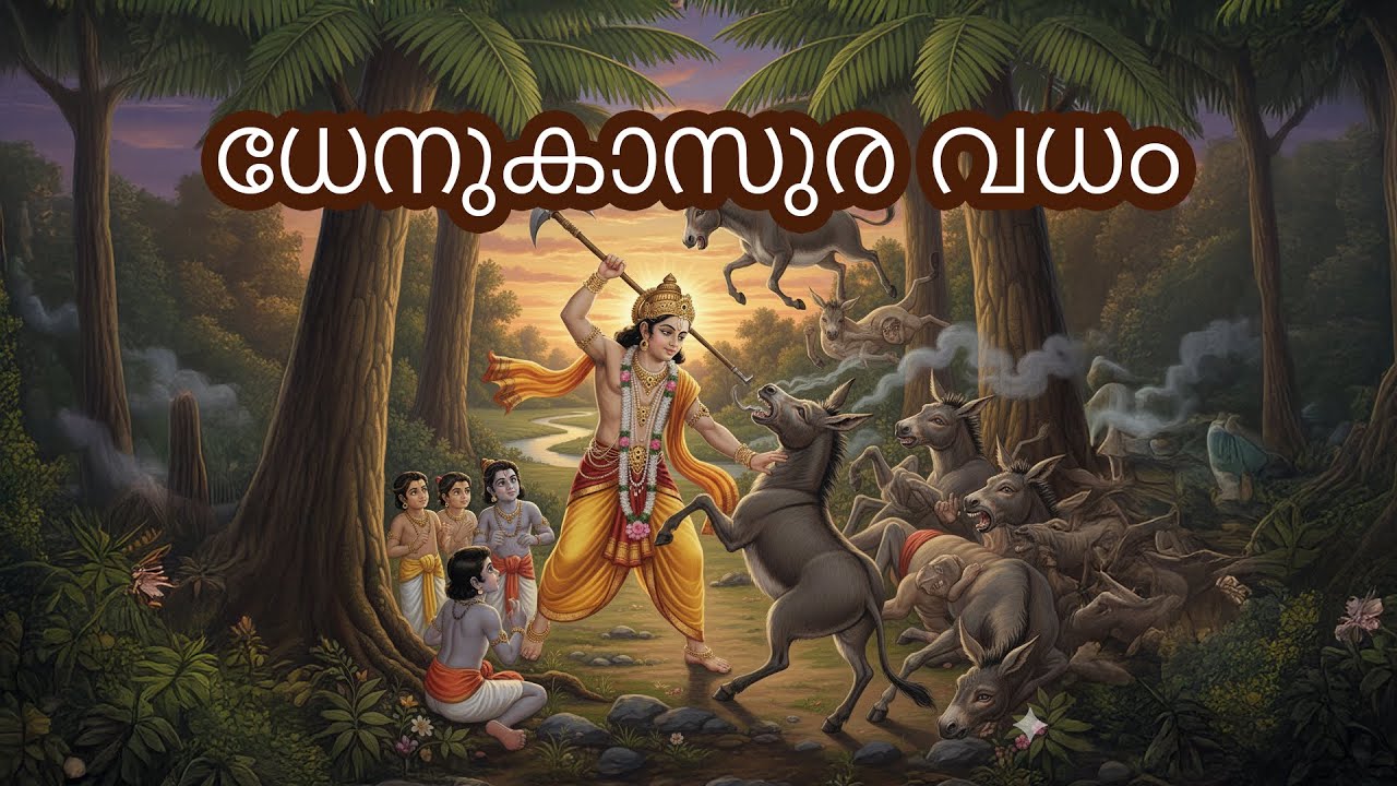 ബാലരാമൻ ധേനുകാസുരനെ വധിച്ചത് എങ്ങനെ? | Dhenuakasura Vadham Malayalam | Hindu Mythology