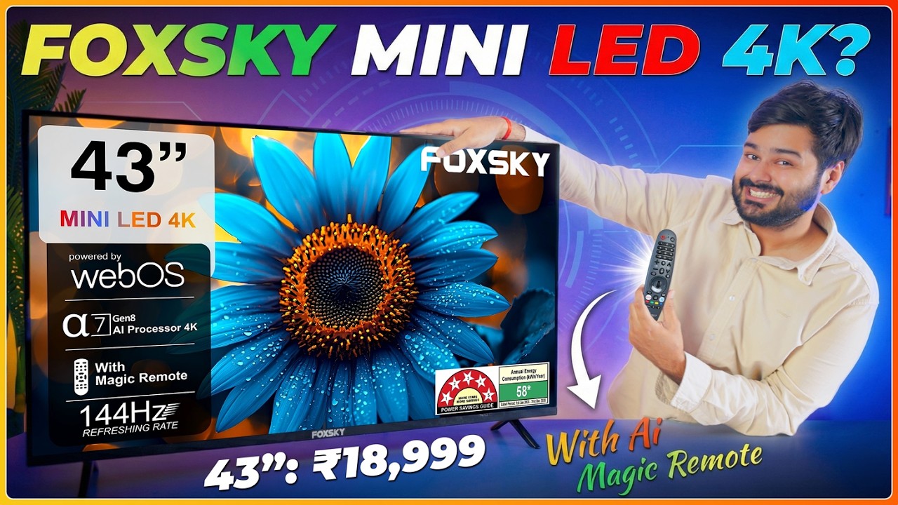Foxsky Mini LED 43 Inch 4K TV Unboxing & Review Greate Features at a ...