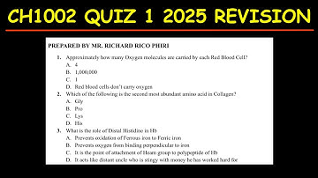 CH1002 2025 QUIZ 1 EXPLAINED