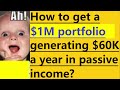 How to get 1 million portfolio how to get 60000 passive income for regular working folks