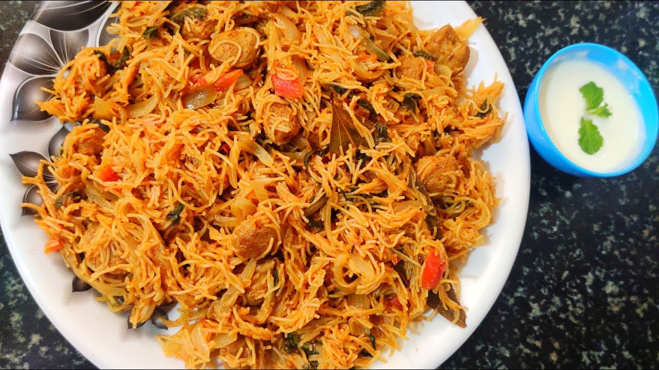 Vermicelli Veg-Chicken Biryani recipe/Easy & Simple Biryani Without ...