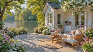 Summer Lakeside Porch Ambience 🌞 Unleash Eternal Serenity with Fireplace and Piano Music screenshot 5