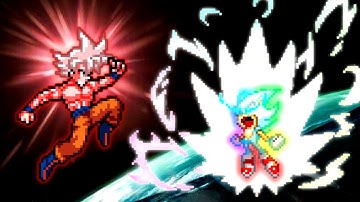 Goku MUI KaiokenX10 V2 OP VS Sonic Chaos V4 JVL OP (all form) in Mugen