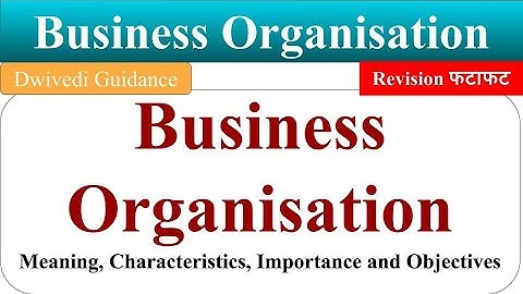 Business Organization Meaning, Business Organisation Characteristics, Business organisation unit 1