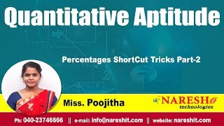 Percentages ShortCut Tricks Part-2 | Quantitative Aptitude Tutorials | by Miss.Poojitha