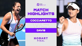 Lauren Davis vs. Elisabetta Cocciaretto | 2023 Hobart International | WTA Match Highlights