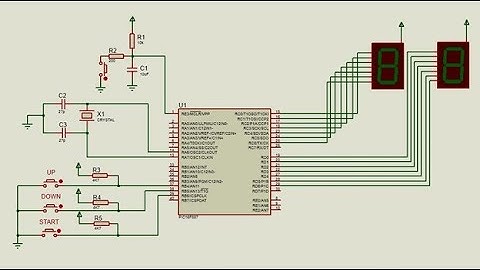 PIC16F887 | Điều khiển hai LED 7 đoạn dùng 3 nút nhấn UP, DOWN, START