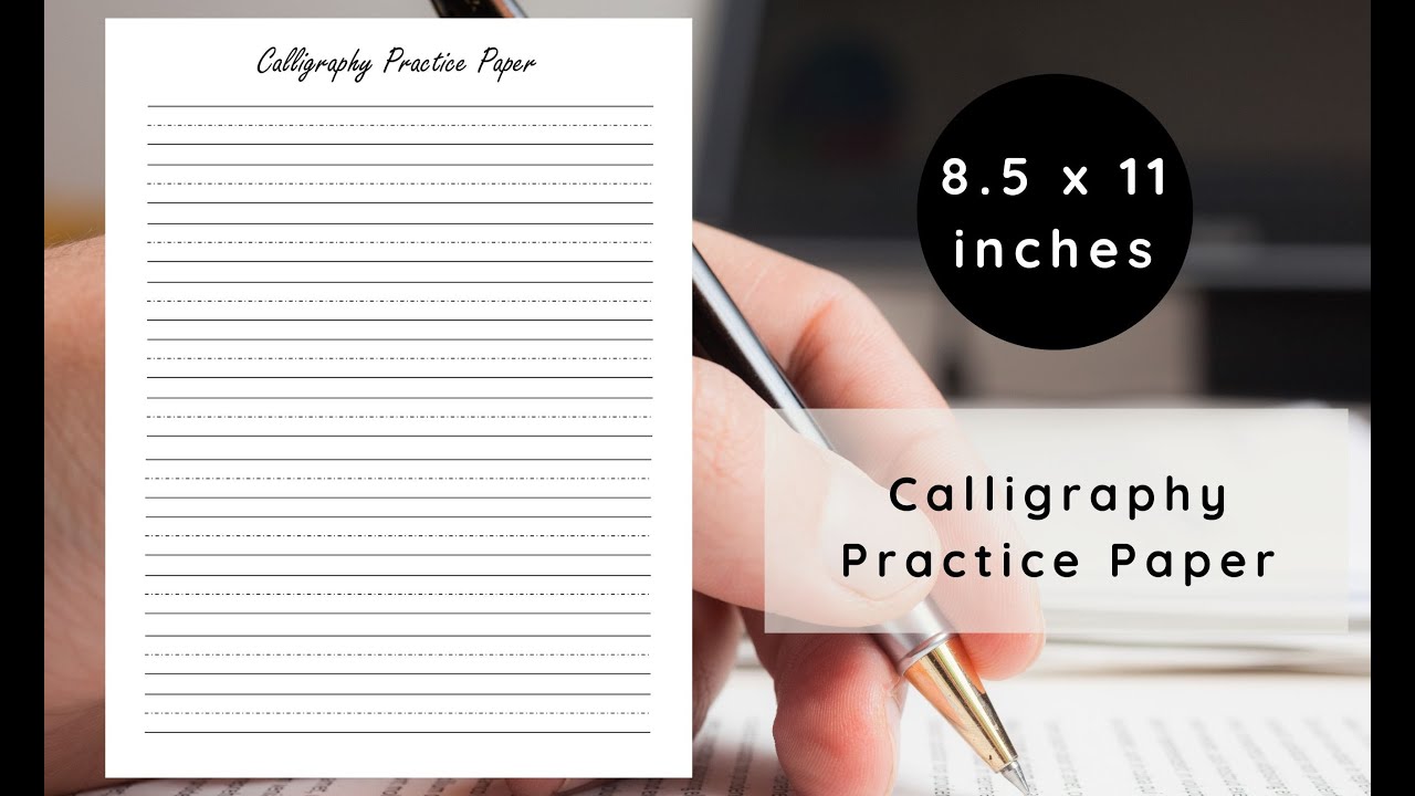 How to create Calligraphy Practice Paper (8 5 x 11 inches) with powerpoint  