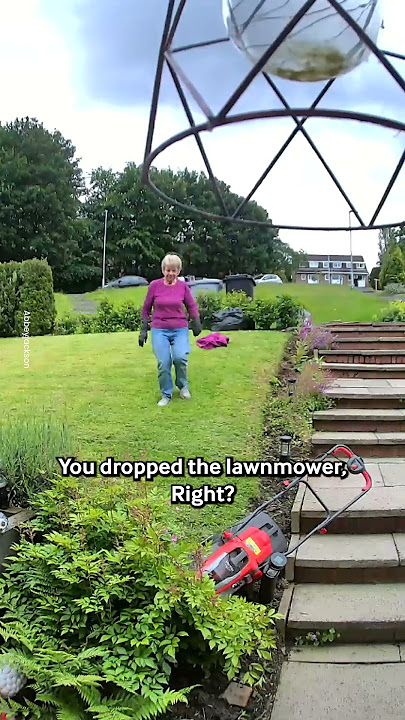 Nanna Falls Over And The Lawnmower Gets Away! 😂
