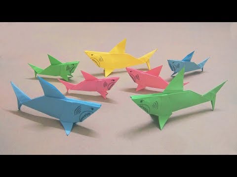 Hướng dẫn gấp con cá mập - Origami Shark Easy - Gấp con vật