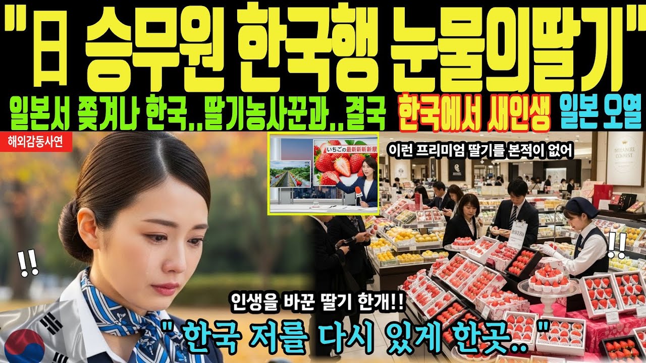 [해외감동사연] 일본 승무원 한국행 | 눈물의  딸기 일본서 쫒겨나 결국 딸기농사꾼과 인연 새인생  딸기수출까지 일본 충격!!