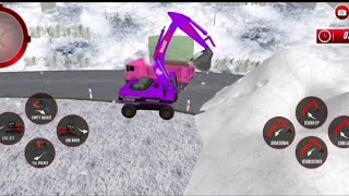 Snow Road Crane Excavator Simulator Gameplay In Android screenshot 4