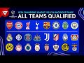 All Teams Qualified UEFA Champions League 2025 26 Knockout Phase Playoffs Round Of 16