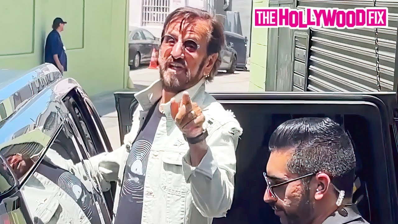 The Beatles Drummer Ringo Starr Almost Falls Off His SUV While Talking To Fans At Shelia E.’s WOF