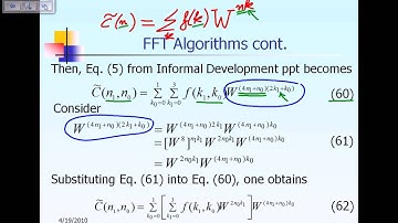 Lecture 20: Theoretical Development of FFT: N=r1*r2=4x2 Part 1 of 3