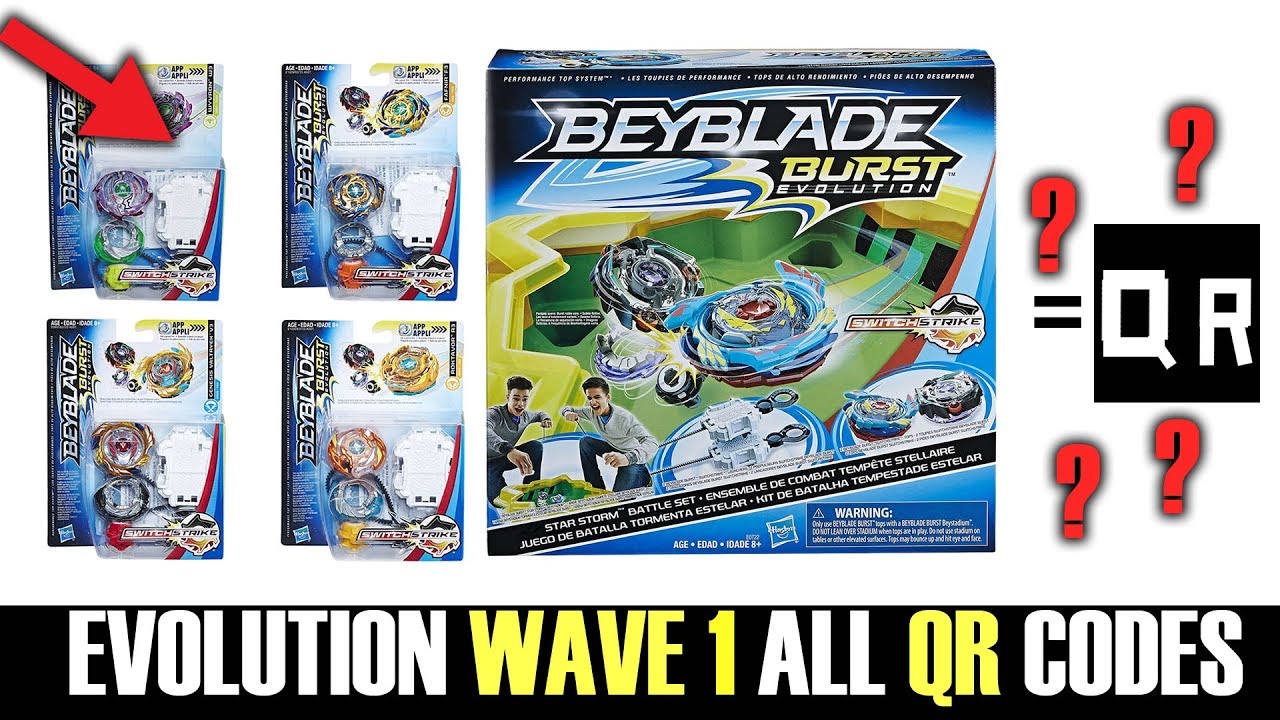 ALL QR CODES BEYBLADE BURST EVOLUTION WAVE 1 HASBRO APP ...