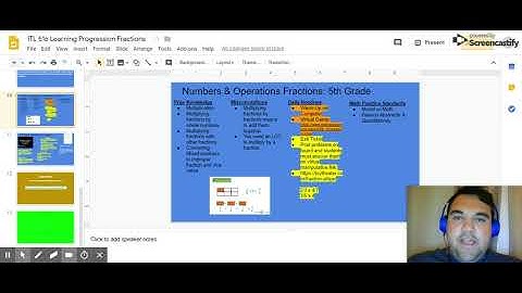 ITL 516 Learning Progression Fractions - Google Slides