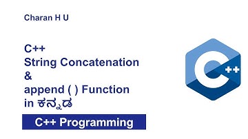 String Concatenation in Kannada | C++ Language in Kannada Tutorial 19 | Charan H U