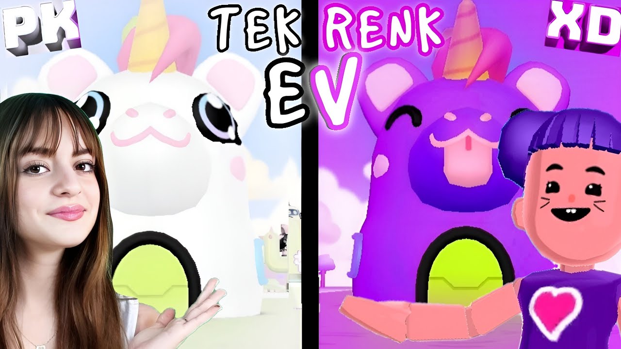 PK XD TEK RENK EV YAPMA CHALLENGE ! MOR VS BEYAZ !! KAZANANI SEN SEÇ !!! | ÖZGÜŞ TV