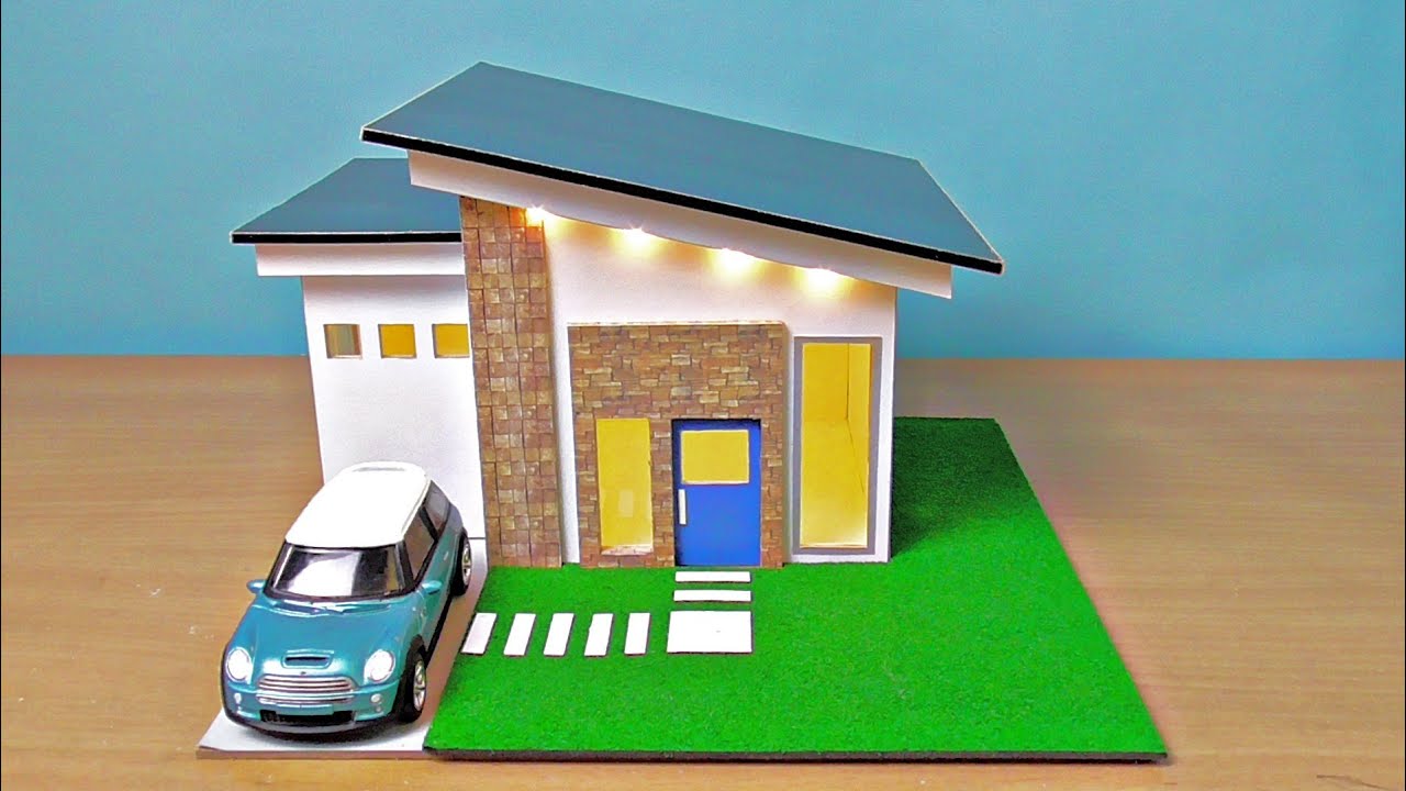 Cara Membuat Rumah Miniatur Minimalis Dari Kardus DIY 