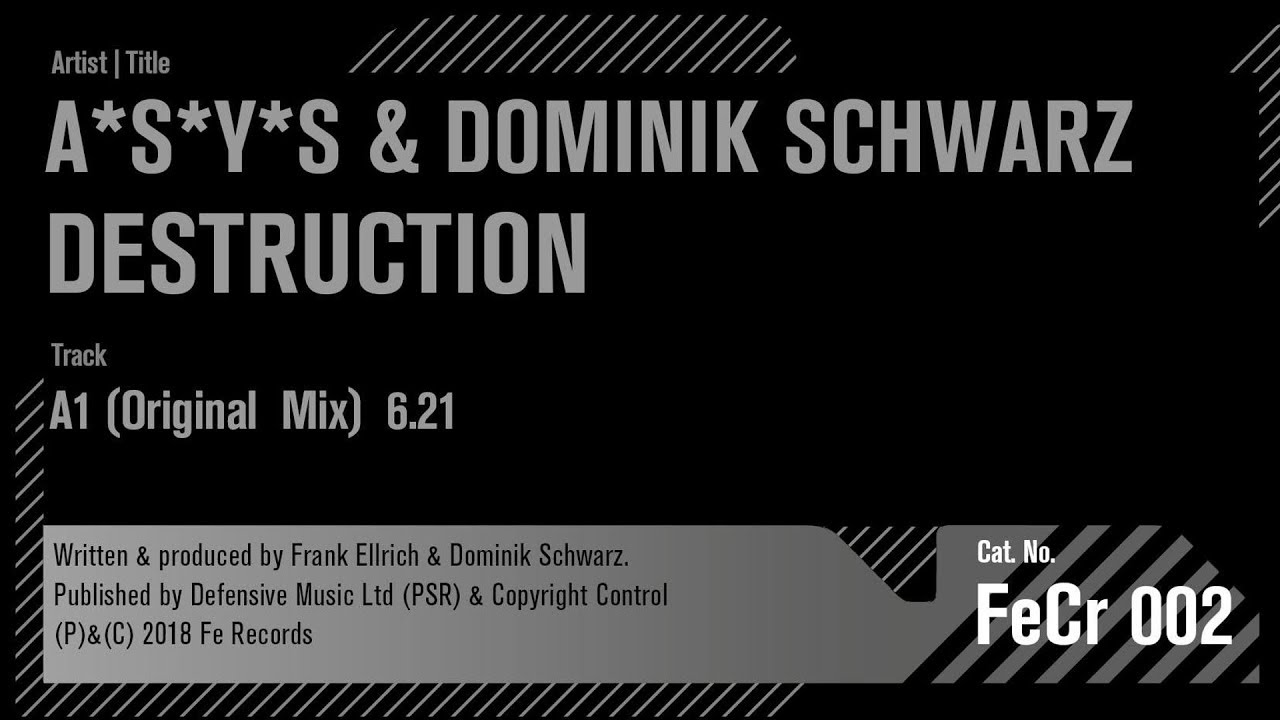 Guarda A*S*Y*S & Dominik Schwarz - Destruction su YouTube Guarda A*S*Y*S & Dominik Schwarz - Destruction su YouTube