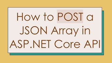 How to POST a JSON Array in ASP.NET Core API