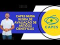 CAPES muda regra de avaliação de artigos científicos !