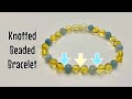 How to make a knotted bracelet - knotting between beads! Amber, pearl, gemstones