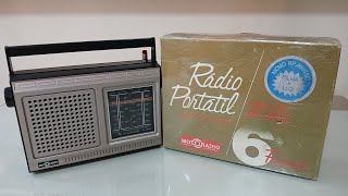 Vai embora mais um modelo, Motoradio RP-M65 prata 6 faixas, com caixa.