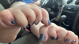 Barefoot Asmr Toe Spread Close-Up In My Jeep