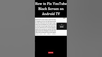 How to Fix YouTube Black Screen on Android TV #shorts #shortvideo #youtubeblackscreen