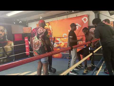 Deontay Wilder warming up For Robert Helenius