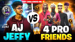 🤬My Friends Challenged Me For 1 Vs 4 Room Match in Free Fire🔥-GarenaFree Fire#1vs4challenge#ajjeffy