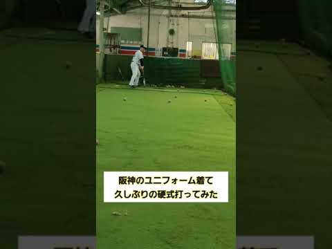 久々に阪神のユニフォーム着て硬球打ってみた！【元プロ野球選手】#shorts