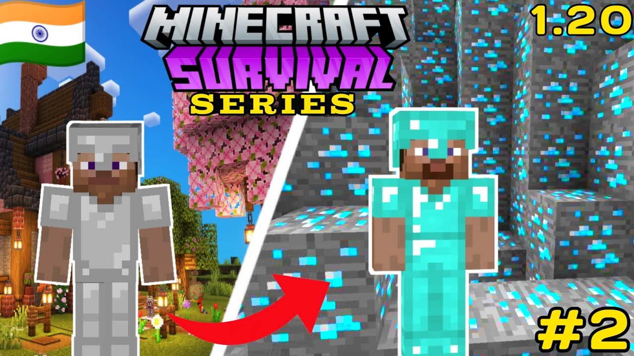 Minecraft Survival Series EP 2 in Hindi•Diamond Armour & Tools # ...