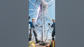 High Voltage Disaster: Tower Crumbles After Deadly Short Circuit 😰#viralvideo #shortvideo #shorts