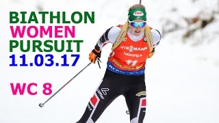 BIATHLON WOMEN PURSUIT 11.03.2017 World Cup 8 Kontiolahti (Finland)