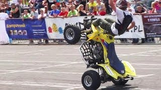 Quad Stunt tricks : Atv suzuki LTZ 400 kawasaki kfx 400 : Quads stunts bike show na quadach