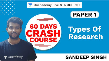 60 Days Paper I Crash Course | Unacademy Live NTA UGC NET | Types of Research