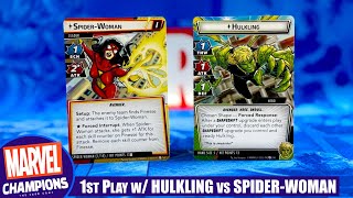 Civil War MARVEL CHAMPIONS Solo Playthrough with HULKLING vs SPIDER-WOMAN  |  Fantasy Flight Games
