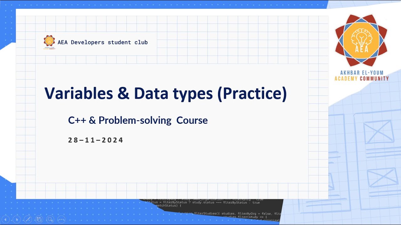 #2 C++ & Problem Solving (Variables And Data Types) Practice - YouTube