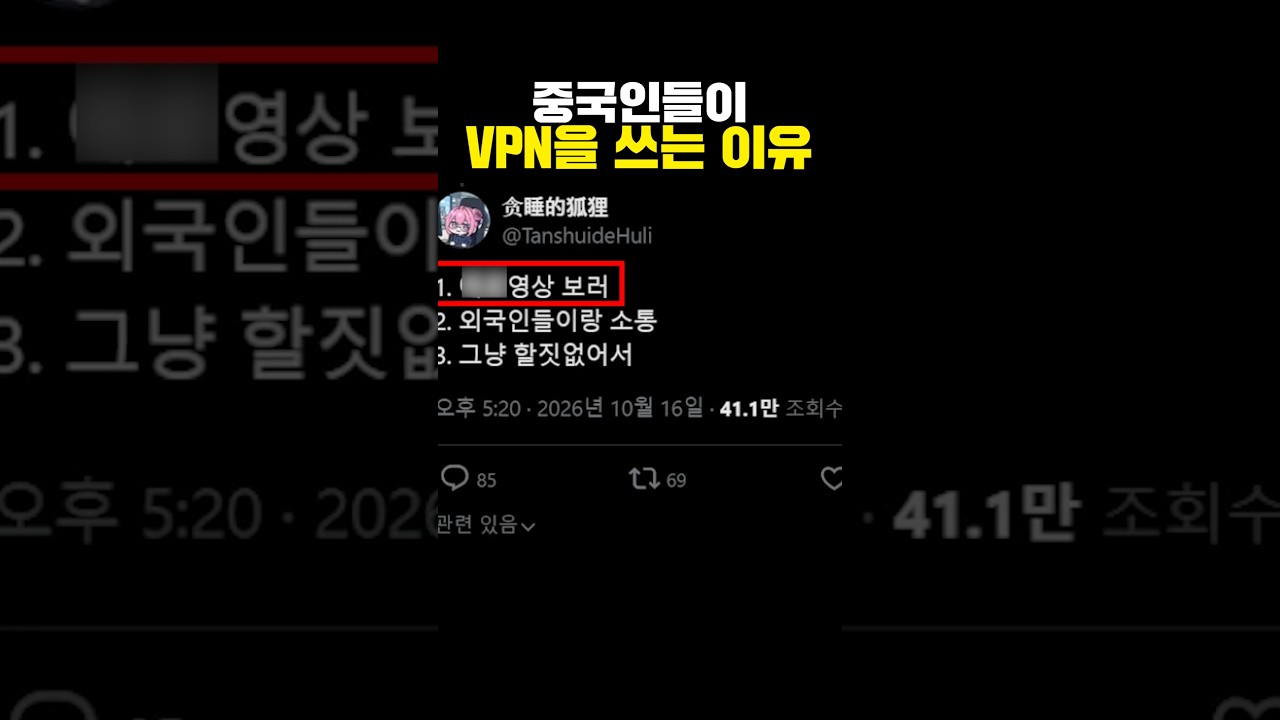 중국인들이 VPN을 쓰는 이유