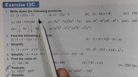 Algebraic Identities # Exercise 13 C (1