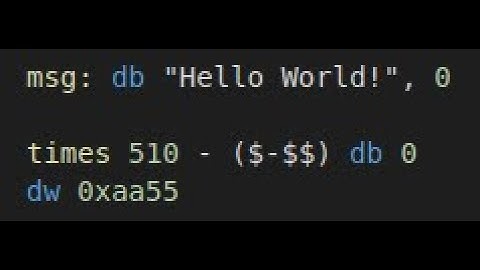 Boot Sector Hello World -- Assembly and the BIOS