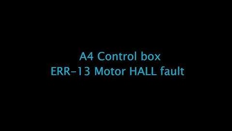 A4 Lockstitch| Error 13 Motor hall fault