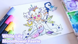 How to draw White Lily Moonflower Faerie | Cookie Run Kingdom