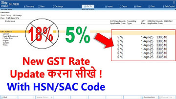 How to Update new GST rate in Tally Prime | New GST rate update with HSN in tally prime