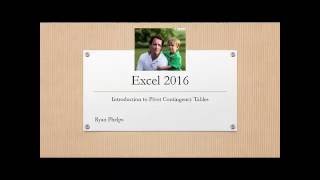 Excel 2016 Simple Pivot Contingency Tables