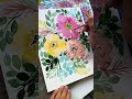 How to paint a loose watercolor flower composition with leaves