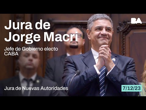 [EN VIVO] Jura de Jorge Macri. Jefe de Gobierno electo de la Ciudad Autónoma de Buenos Aires.